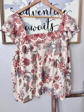 Festi torrid size 2 ( xxl) pintuck tank blouse floral
